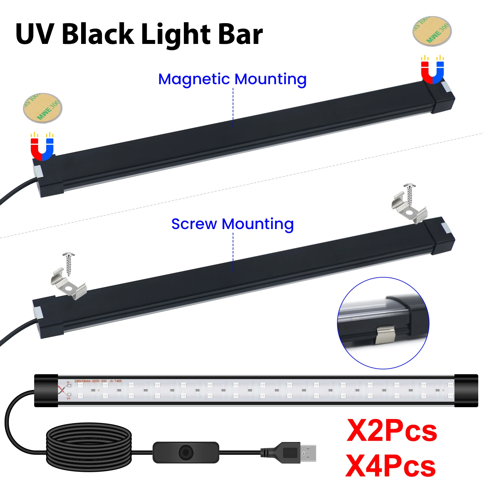 10 واط USB UV LED الضوء الأسود مع التبديل 30 سنتيمتر Blacklight بار 365-395nm لجميع القديسين حفلة أنبوب الأشعة فوق البنفسجية قطاع أضواء Ultravilet مصباح