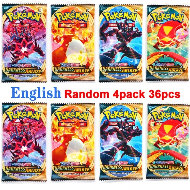 Cartes Pokémon Evolutions Darknsynchronization Ablaze, GX Vmax EX Mega Energy Shining Game Carte Battle Trading Collection Card Gifts, 36 PCs, 40PCs