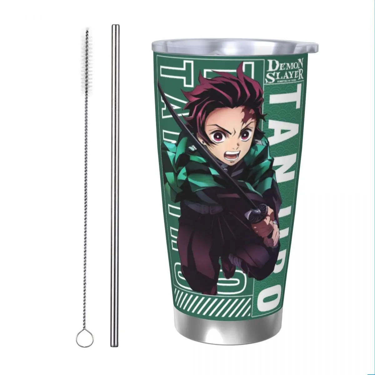 Tanjiro Kamado Demon Slayer Tumbler Vacuum Insulated Thermal Cup Vacuum Flask Double Wall Mugs Spill Proof, 20oz