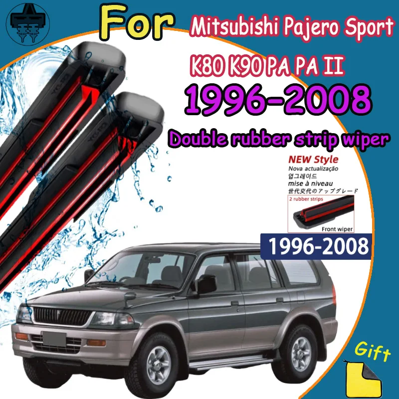 

Front Windshield Wiper Blades 2pcs Windscreen Window Accessories For Mitsubishi Pajero Sport K80 K90 PA PA II 1996-2008