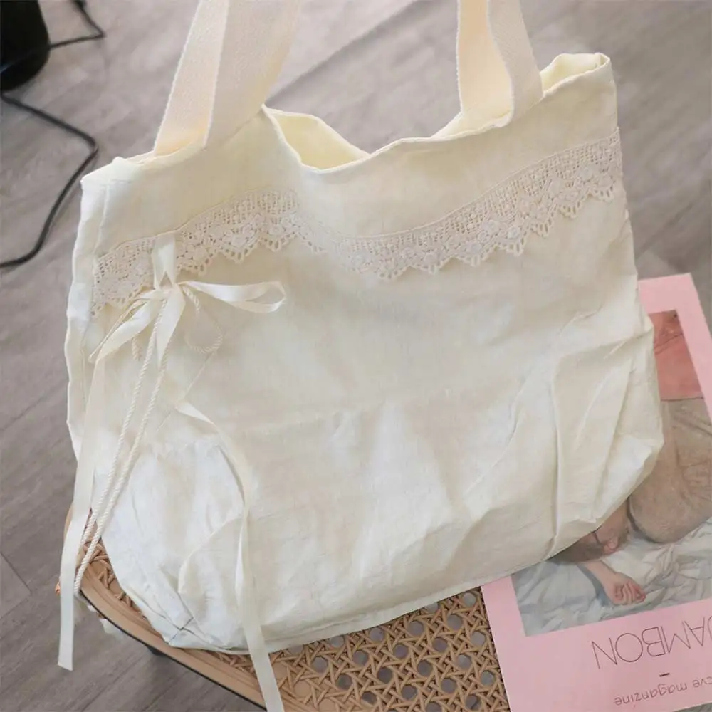 

Simple Casual Vintage Shoulder Bag Commute Large Capacity Leisure Cloth Bag Shopping Bag Handbag Gentle Tote Bag Lady