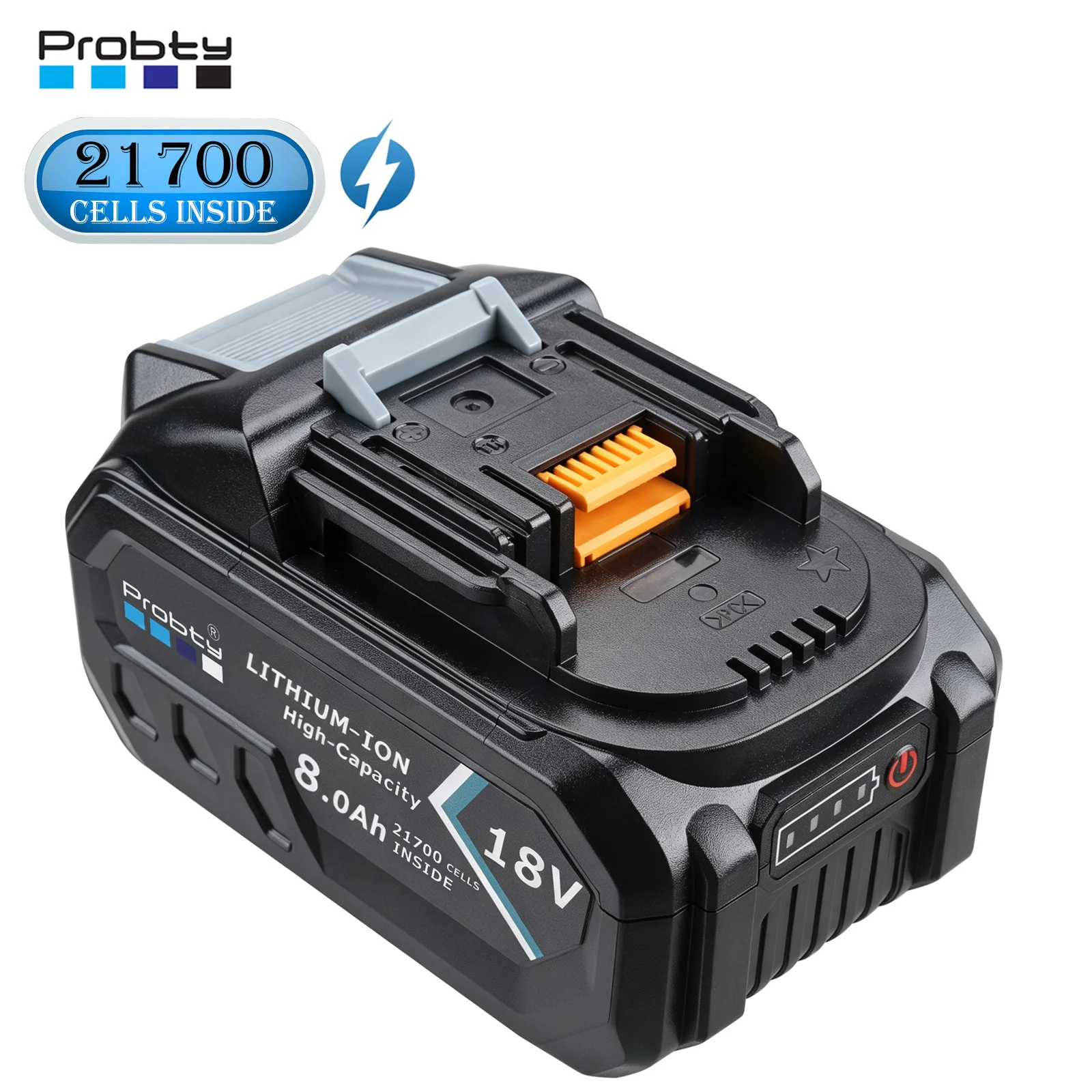 Probty 18V 8.0Ah For Makit 21700 Cells Battery Power Tools Li-ion Replacement BL1850 BL1840 BL1830 for 18 V Screwdriver With BMS