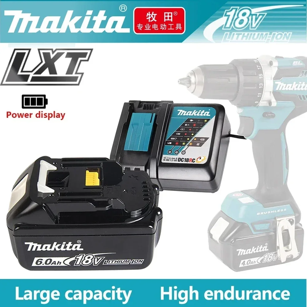 

Аккумулятор Makita 18 в, 6000 мАч, аккумуляторная батарея для электроинструментов с фотоэлементами, сменная литий-ионная батарея LXT BL1860B BL1860 BL1850