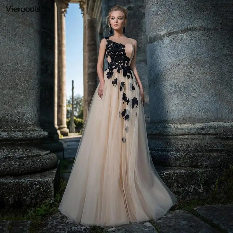 فستان سهرة على شكل حرف A، خط عنق سكوب، بدون أكمام، دانتيل على شكل فراشة، فستان حفلات المملكة العربية السعودية، مصنوع حسب الطلب #1