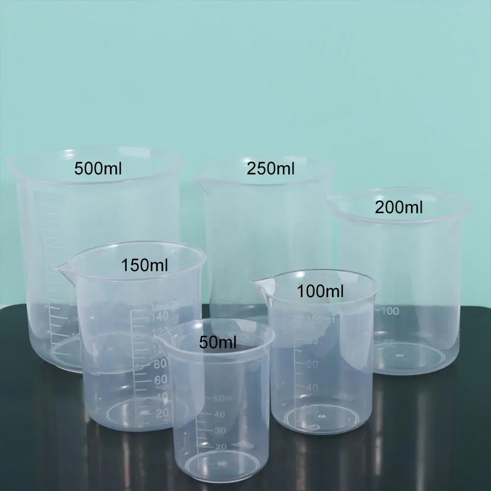 1PC Portable Thickened Transparent with Scale for Kitchen Laboratory Test Graduated Cylinder Beaker Measuring Cup Mixing Cups