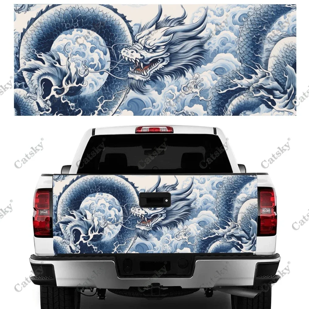 

Chinese Dragon Paintings Truck Tailgate Wrap Professional Grade Material Universal Fit for Full Size Trucks Weatherproof