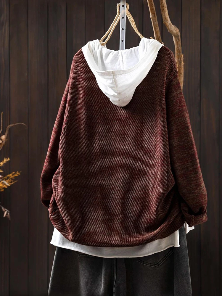 여성용 긴 소매 니트 가디건 신상품 2025 가을 심플 스타일 O넥 단색 여성 캐주얼 스웨터 M2102