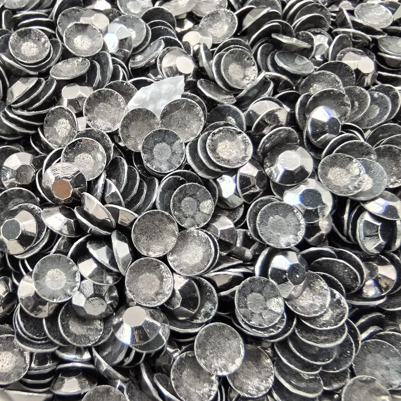 Gray Rhinestuds 2MM 3MM 4MM Hot Fix Studs Garment Iron On Rhinestone Round Flatback Nail Gems 144Pcs Glitter Decoration