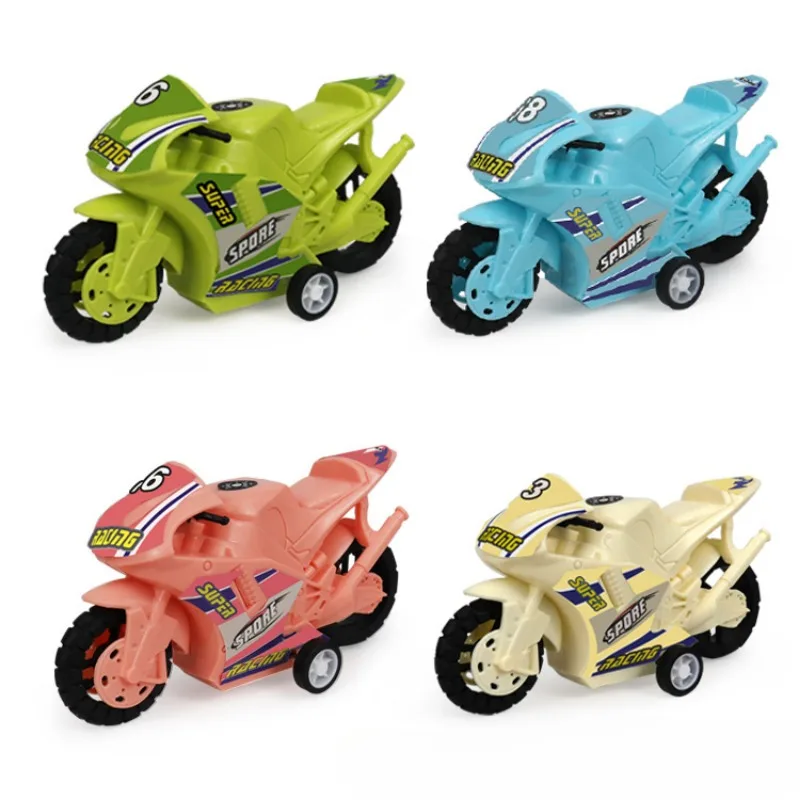 Kinderspiel zeug Auto ziehen einfarbige Motorrad Junge Motorrad Modell Ornamente Kindergarten Spielzeug Weihnachts geschenke für Jungen zurück