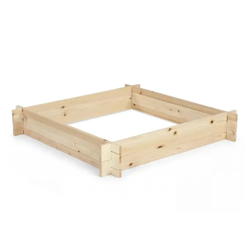 

39.5" x 39.5" Square Wooden Raised Garden Bed-Natural