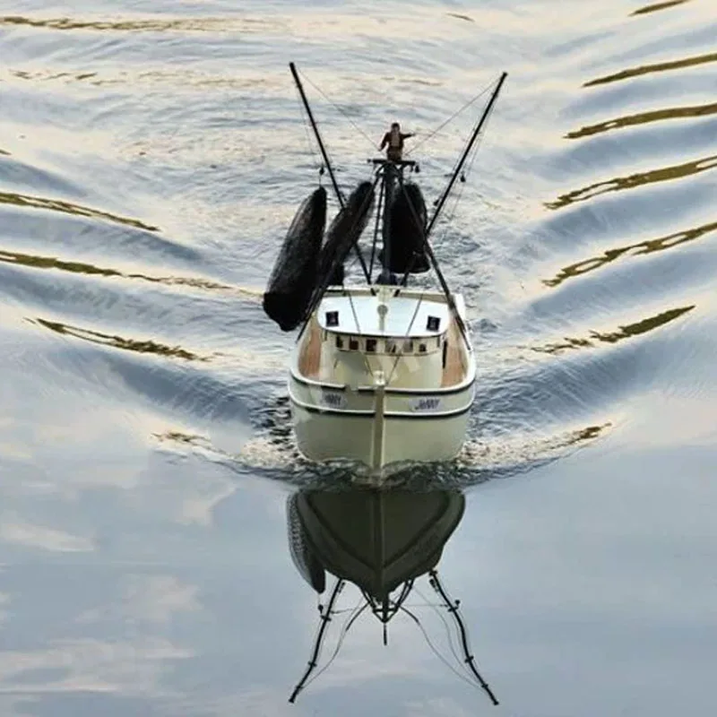 1/20 RC Jenny Shrimp Boat Model DIY Ręcznie zmontowany zestaw łodzi Zdalnie sterowany model łodzi Zabawka Prezent Gotowy model statku wędkarskiego