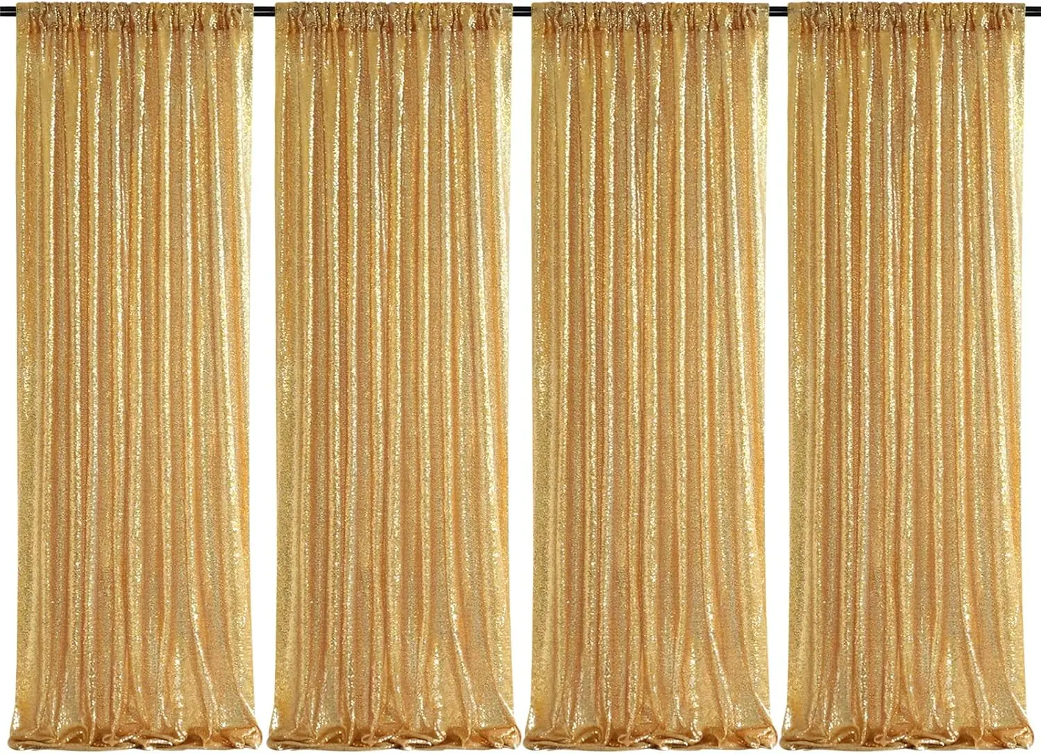 

Золотые блестящие драпировки-шторы из ткани с пайетками, 4 шт., 2x8 футов, для свадебных церемоний и фонов