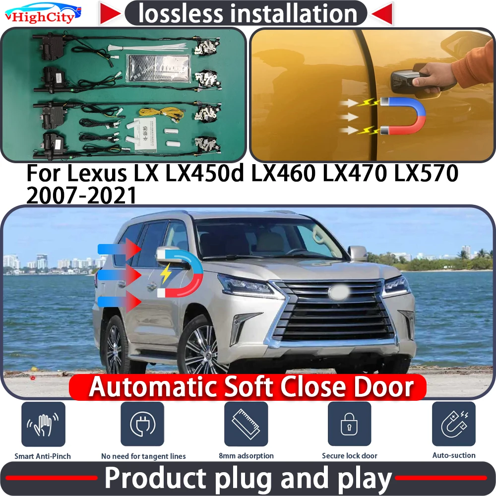 

HighCity Electric Closing Door Lock Actuator for Lexus LX LX450d LX460 LX470 LX570 2007-2021 Soft Close Power Latch System Auto