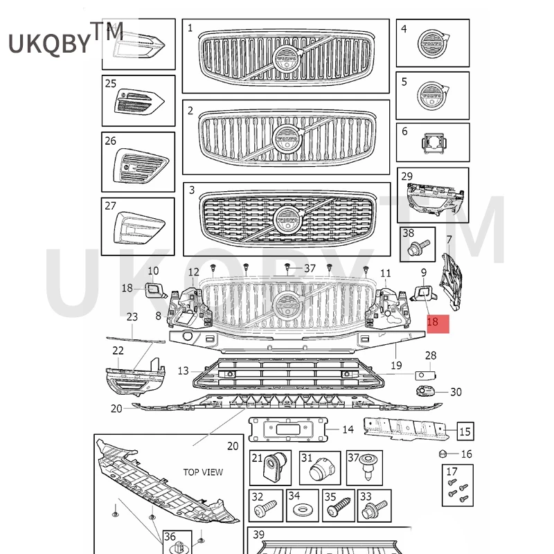 Suitable for XC 60 18 L Water spray cover Water spray cover cap Spray cover (without paint)