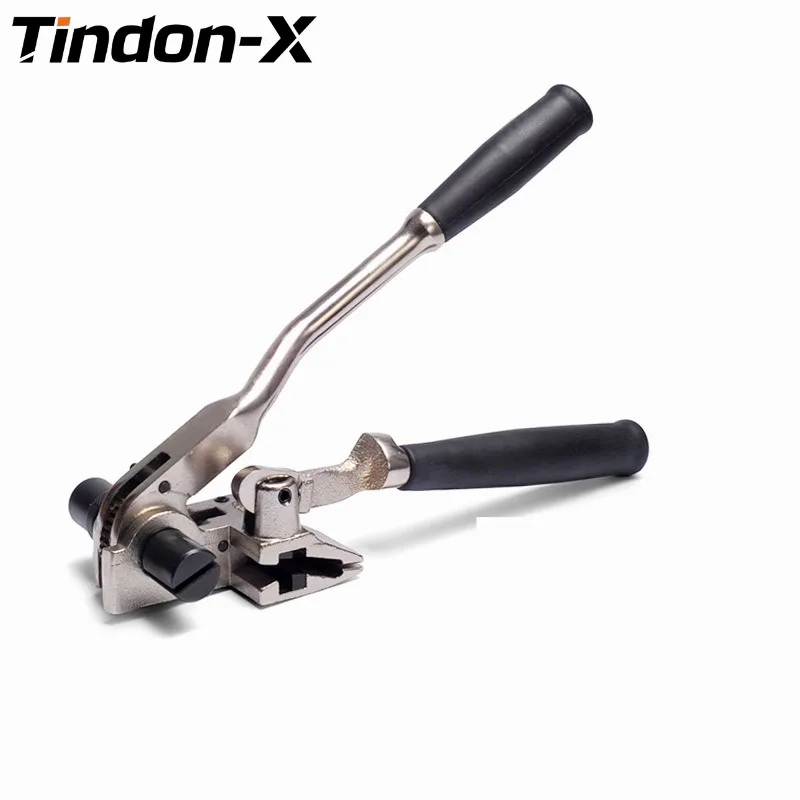 

TINDON-X Hand Press Ratchet Stainless Steel Strap Tool - Marine Cable Tie Cutter, Pipe Clamp Tensioner & Gear Strapping Machine