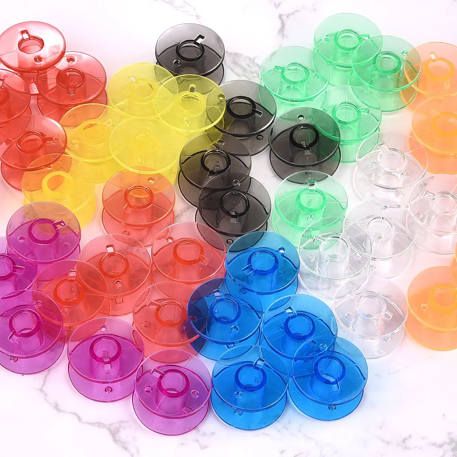 10-50Pcs Transparent Sewing Machine Spools Home Plastic Empty Spool Bobbins Sewing Tool Accessories Universal Threads Bobbin