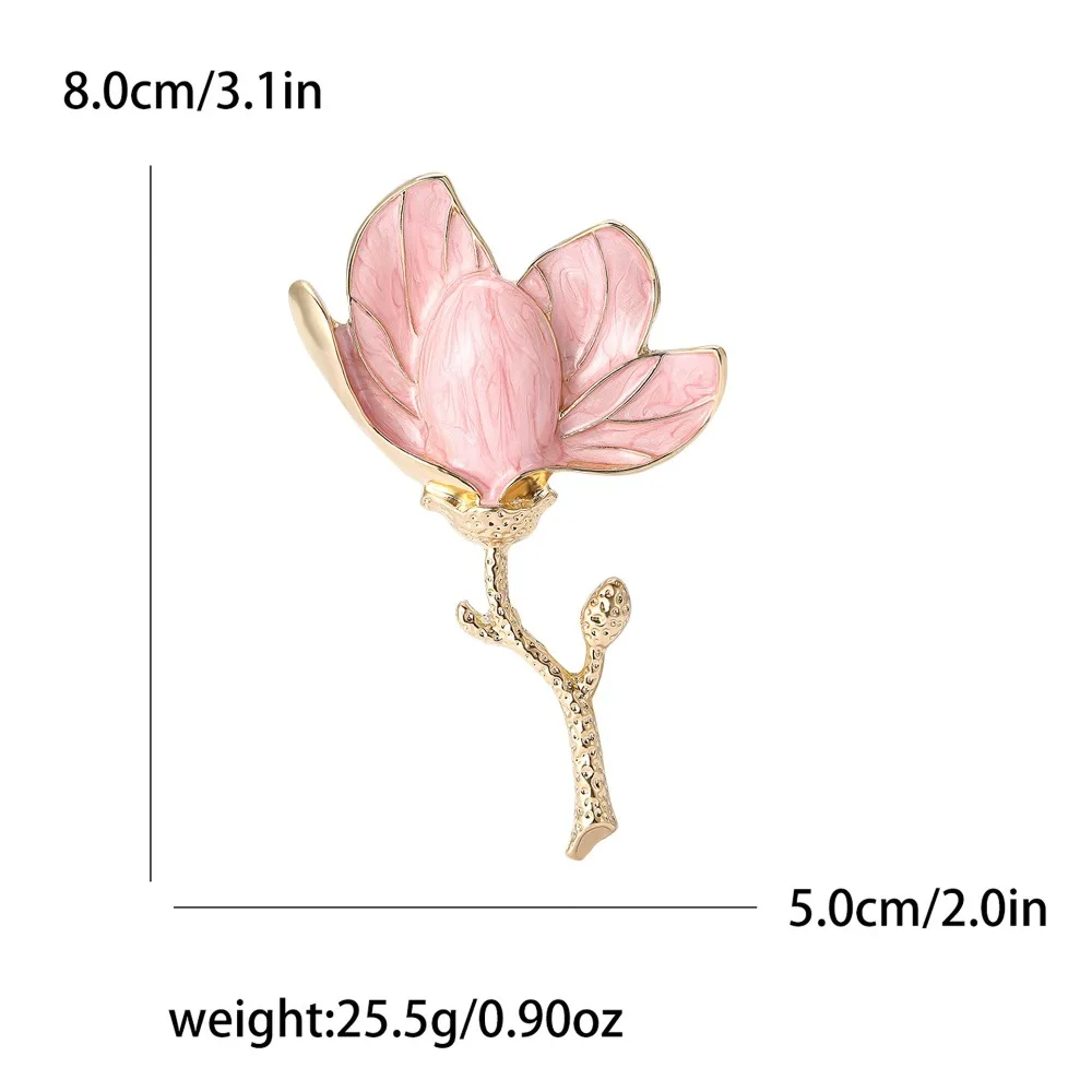 Модные броши с цветком магнолии, 3 цвета, эмаль, красивый цветок, брошь, булавки, подарки, украшение для костюма для вечеринки для женщин