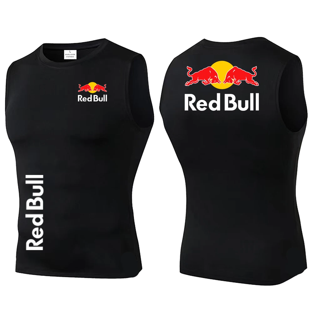 Red Bull Top 2025 Korean Men's Sexy Fitness Sports Running Tight Vest Summer Casual Hot Selling Thin Sleeveless O-neck Tank Top