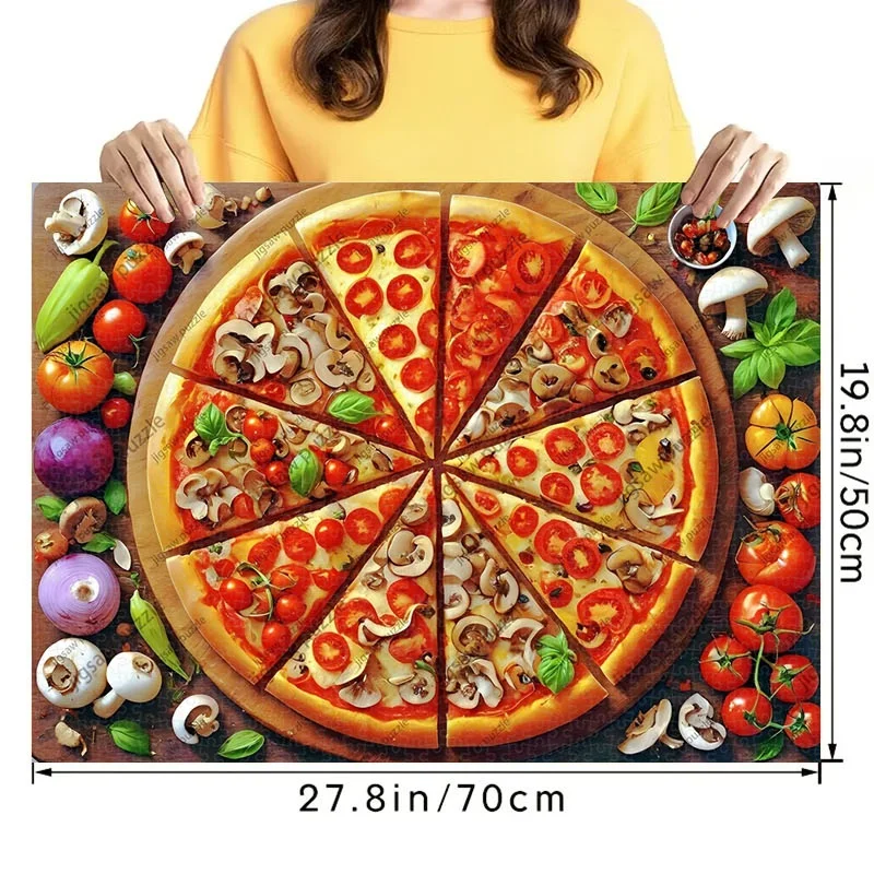 เกมปริศนาพิซซ่า 1000 ชิ้น - จิ๊กซอว์ขนาดใหญ่ เหมาะสำหรับผู้ใหญ่และครอบครัว สนุกคลายเครียด พร้อมกล่องกระดาษแข็ง ประกอบยาก