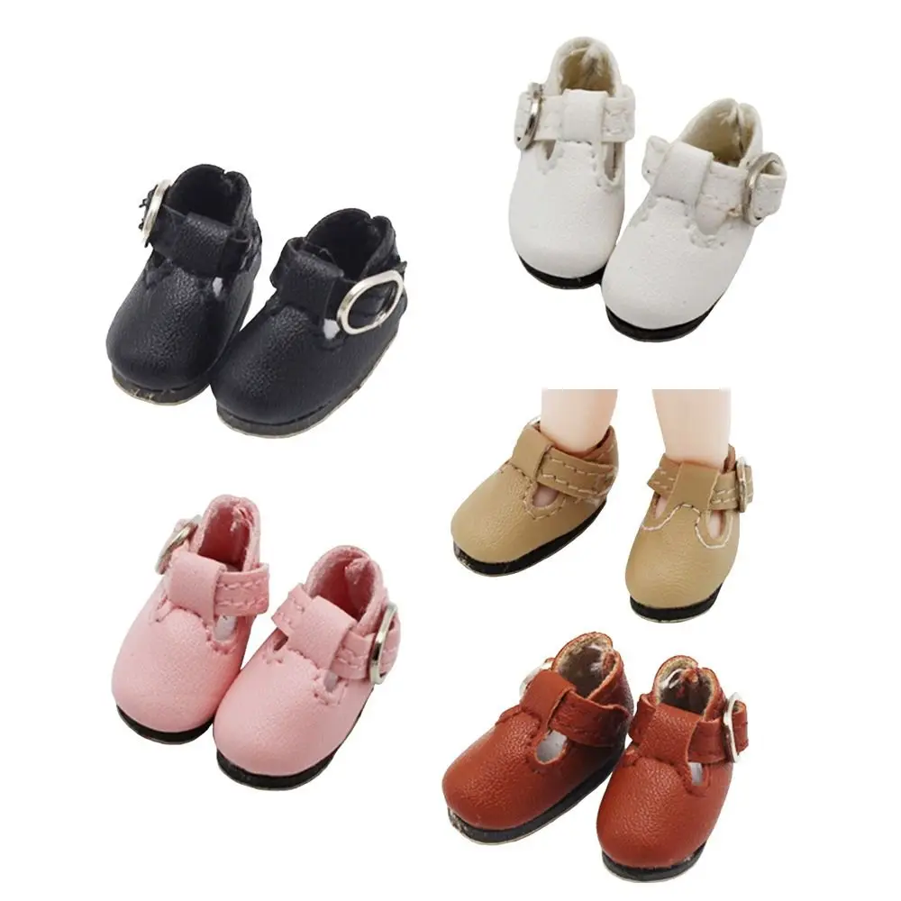 2.8cm * 1.2cm BJD Shoes PU Leather Mini Size Princess Shoes T-shaped Button Multicolor Boots Change Clothes Game