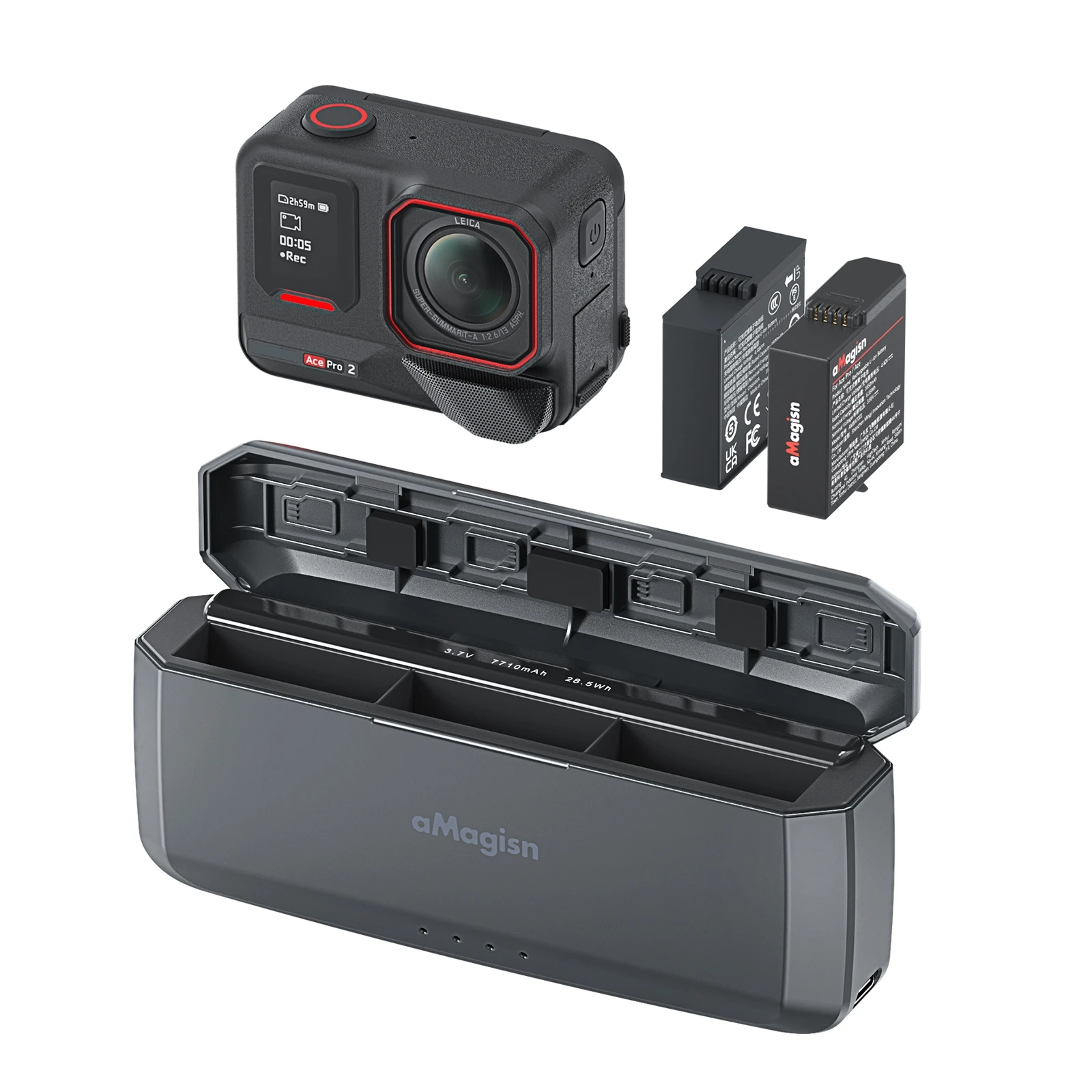 

Fast Charger Hub For Insta360 Ace Pro2 Fast Charging Mobile Power Charger Quick Charging Case Action Sports Camera Accessories