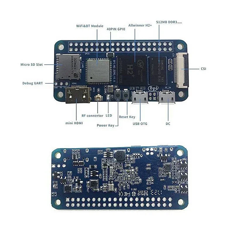 Banana Pi M2 Zero BPI-M2 Zero Alliwnner H3 Cortex-A7 WIFI & BT Same Size as Raspberry Pi Zero 2 W Optional Case Power Supply