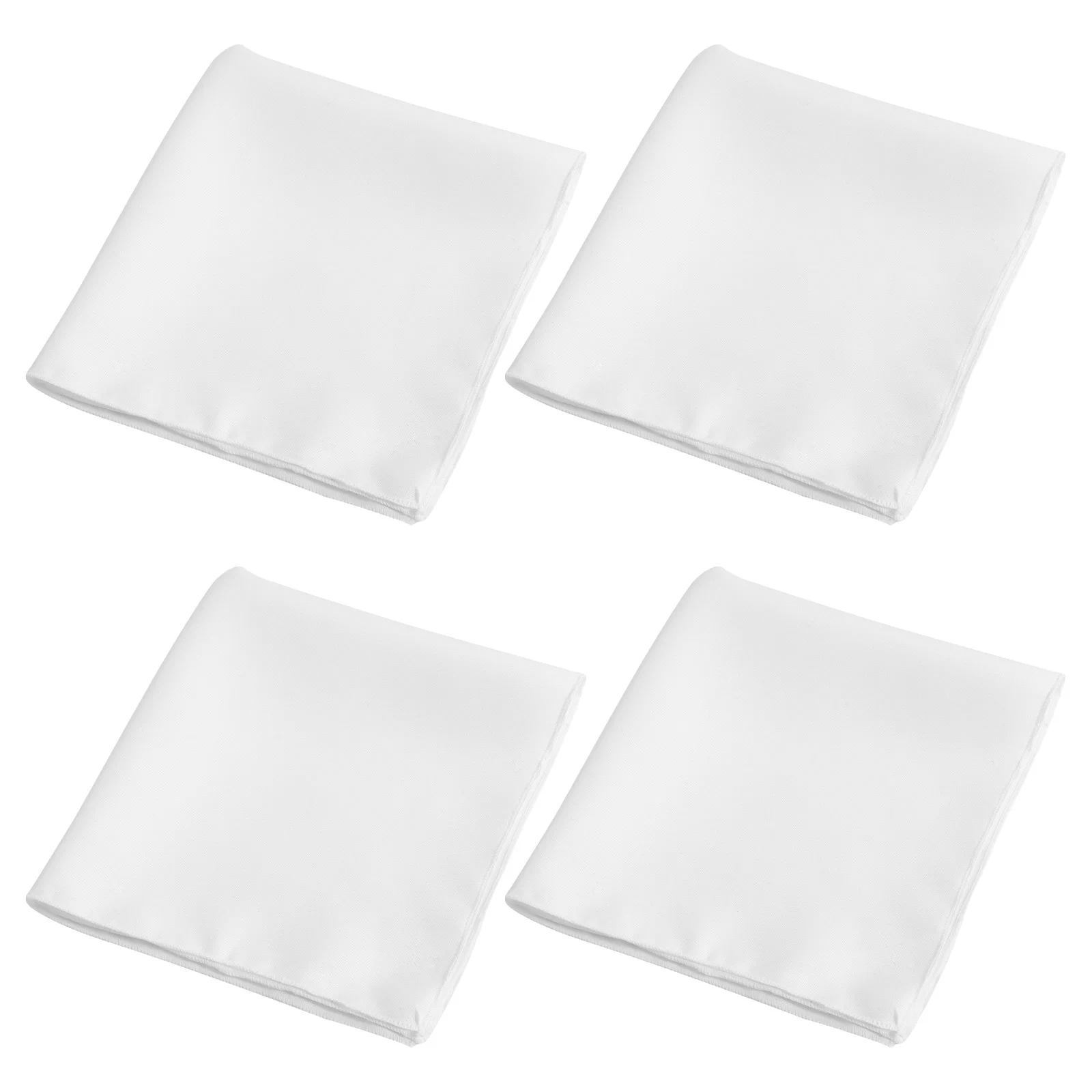 

4Pcs White Cloth Napkins 17x17inch Washable Polyester Reusable Table Napkins Party Wedding Banquet Dining Table Decor