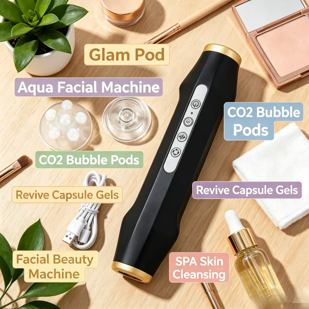 Cápsulas Glam Pod para Máquina de Hidrofacial, Cápsulas de Burbujas de CO2, Geles Revitalizantes para Máquina de Belleza Facial, Limpieza de Piel SPA