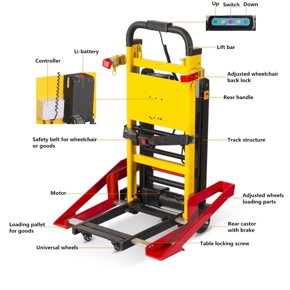 Wózek schodowy do łatwego wchodzenia po schodach Elektryczny podnośnik schodowy