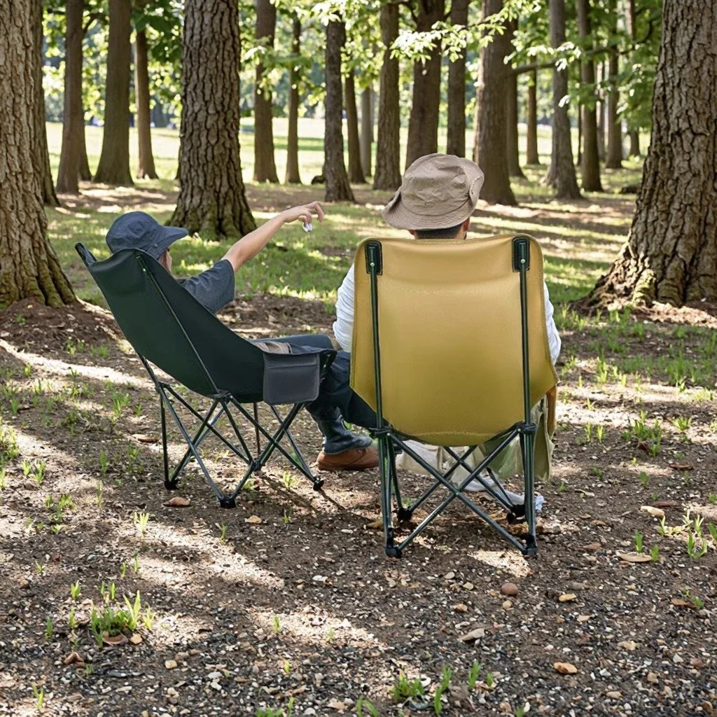 Outdoor Foldable Metal Chair with Oxford Fabric Portable Garden and Camping Style Directly Supplied