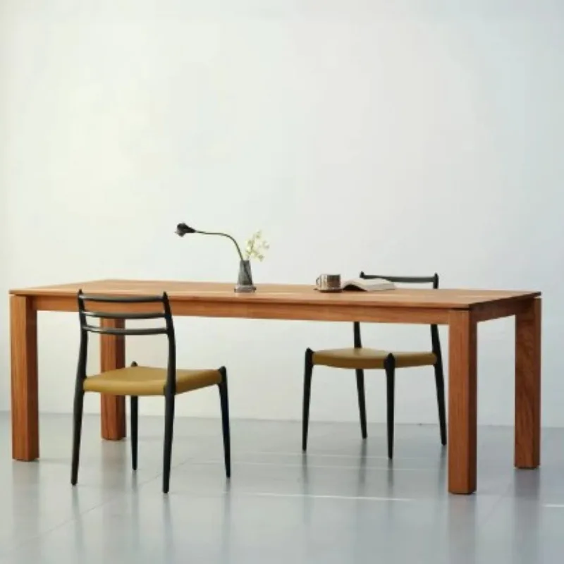 Pure tenon and mortise, minimalist modern log light luxury dining desk