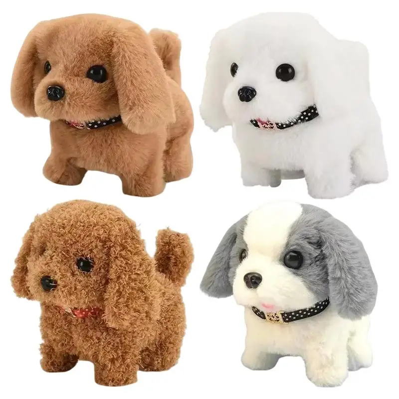 Robot Puppy Cute Walking Plush Puppy Interactive Plush Dog Walking Barking Wagging Tail That Acts Like A Real Puppy Kids Toys