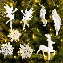 Christmas Tree Decorations Angel Snowflake High Heel Shoes Pendants 2023 Christmas 2024 New Year Xmas Gifts Navidad Home Decor