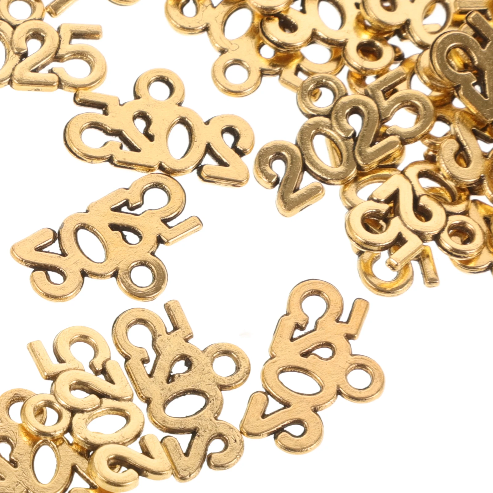 

100pcs Diy Crafts Zinc Alloy Durable New Year Pendant Necklace Earring Bracelet Tassel Accessories 2025 Charms For Jewelry