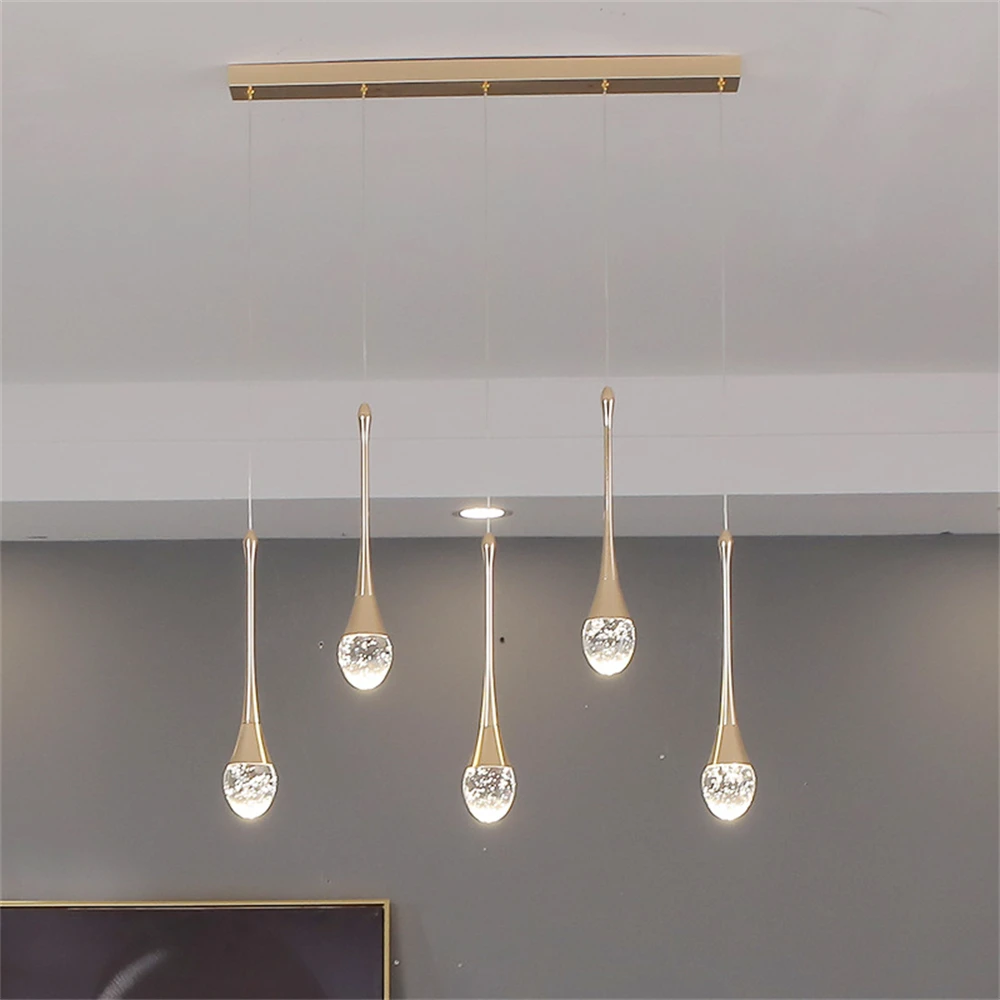 Lamp Modern Crystal Pendant Light, K9 Crystal 1-Light Gold Led Hanging Pendant Lighting Fixtures For Bedroom Kitchen Island Di