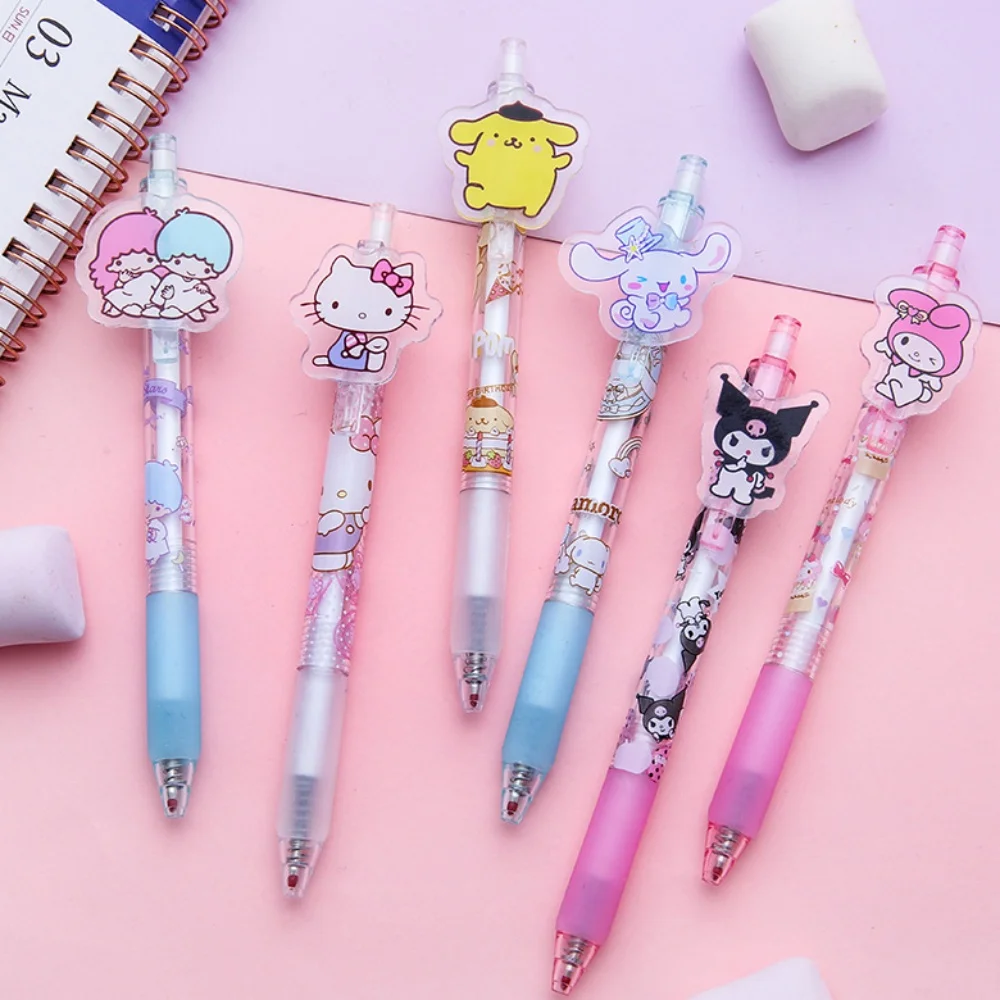 

Гелевые ручки Kawaii Hello Kitty 0,5 мм Sanrio Melody Kuromi Cinnamoroll Y2K, ручка для письма, канцелярские принадлежности для студентов, школьные принадлежности