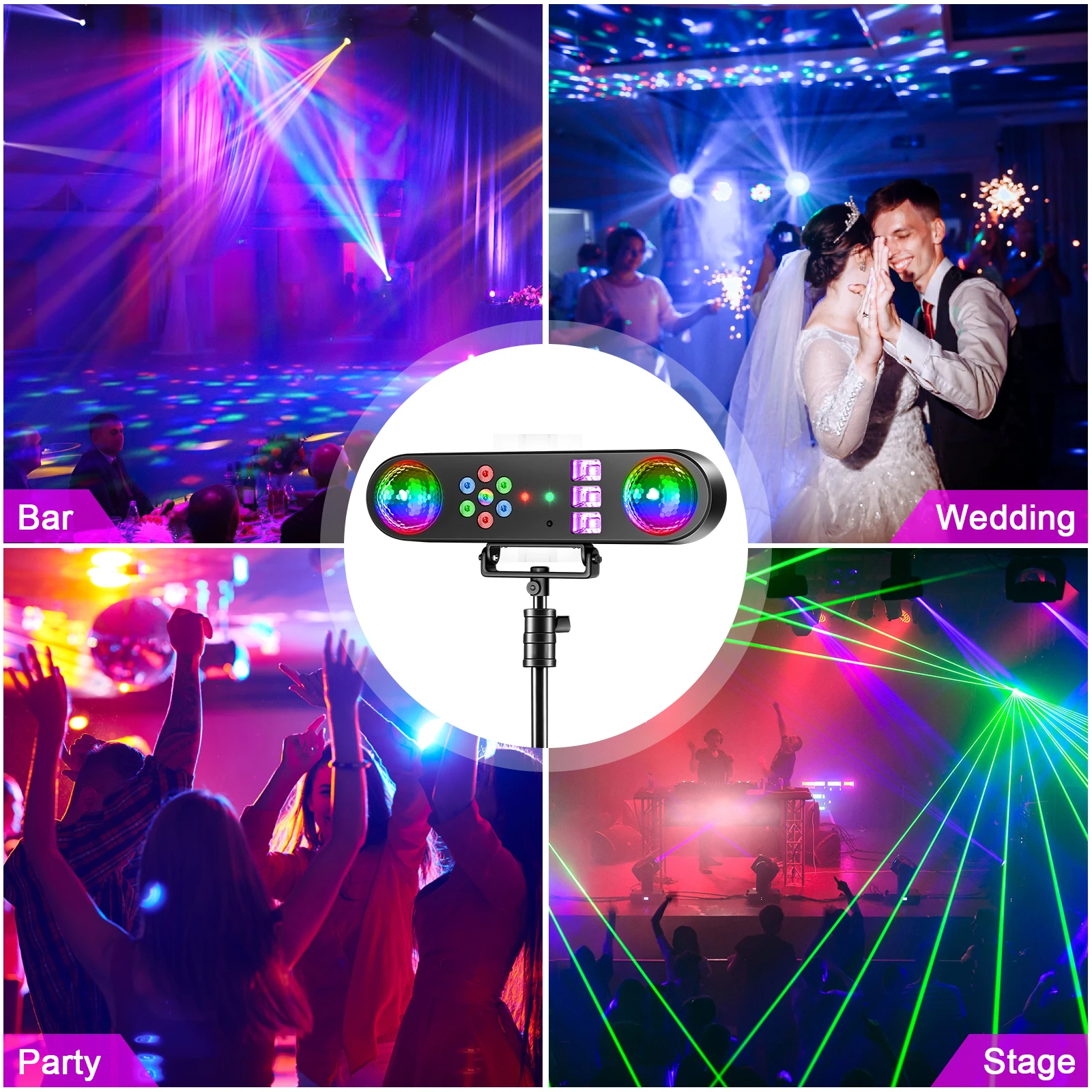 Minisoporte con efecto de luz para escenario, iluminación con Control remoto para DJ, espectáculos, conciertos, fiestas, bares, KTV, salón de baile