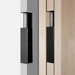 Privacy Pocket Door Handle Built-in Sliding Door Hardware Handle Anti-collision Aluminum Alloy black sliding door handle
