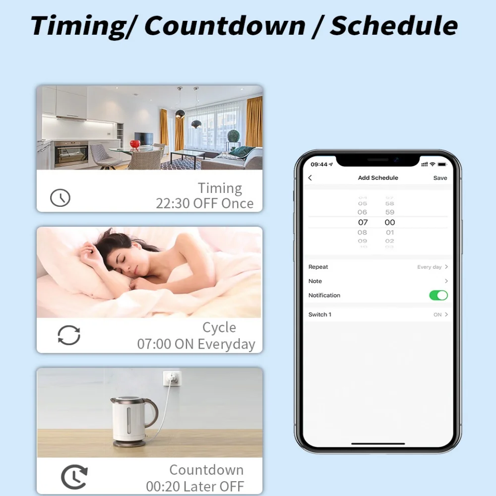 CozyLife 16A Smart Plug WiFi Socket EU with Power Monitoring Timing Function Smart Socket Works with Alexa Google Assistant New