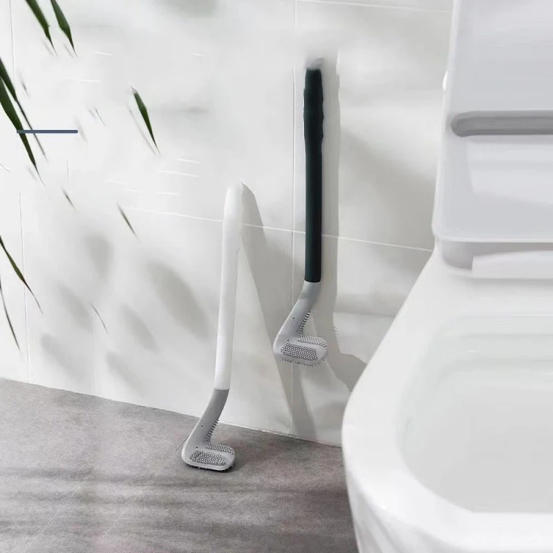 Gebogene Toilettenbürste, keine Toilettenbürste zum Reinigen toter Winkel, Toilettenreinigungsbürste aus Silikon für das Badezimmer im Haushalt