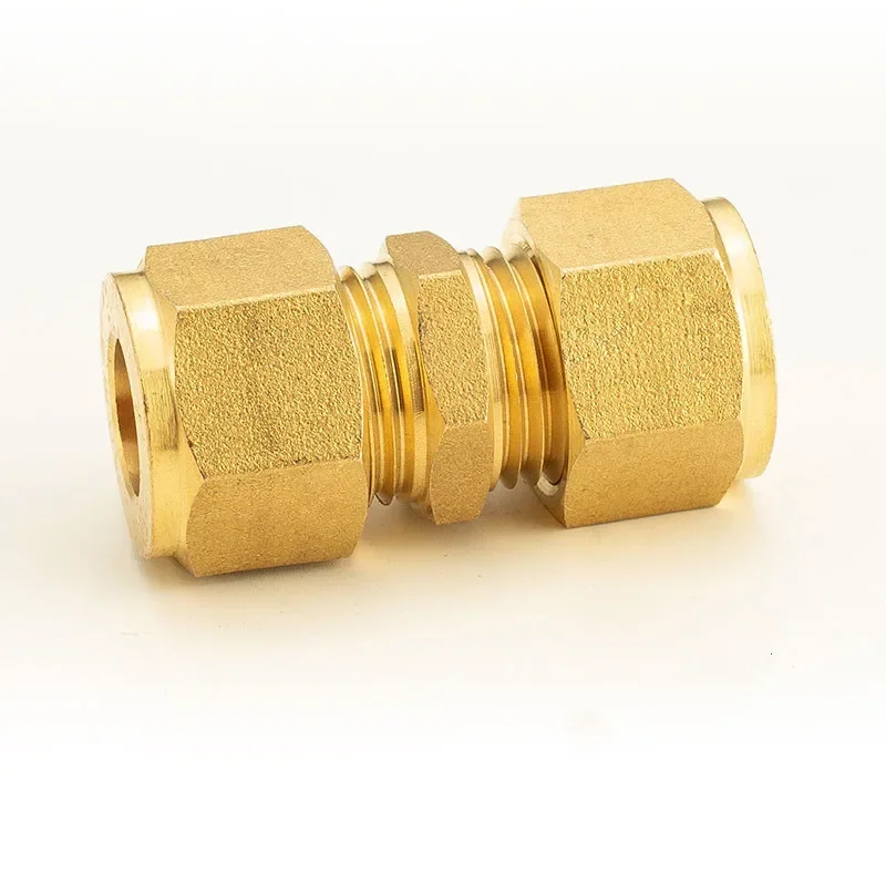 Fit Tube OD 6/8/10/12/14/15/16/18/22/25/35/42mm Brass Compression Pipe Fitting Union Connector with Ferrule Ring