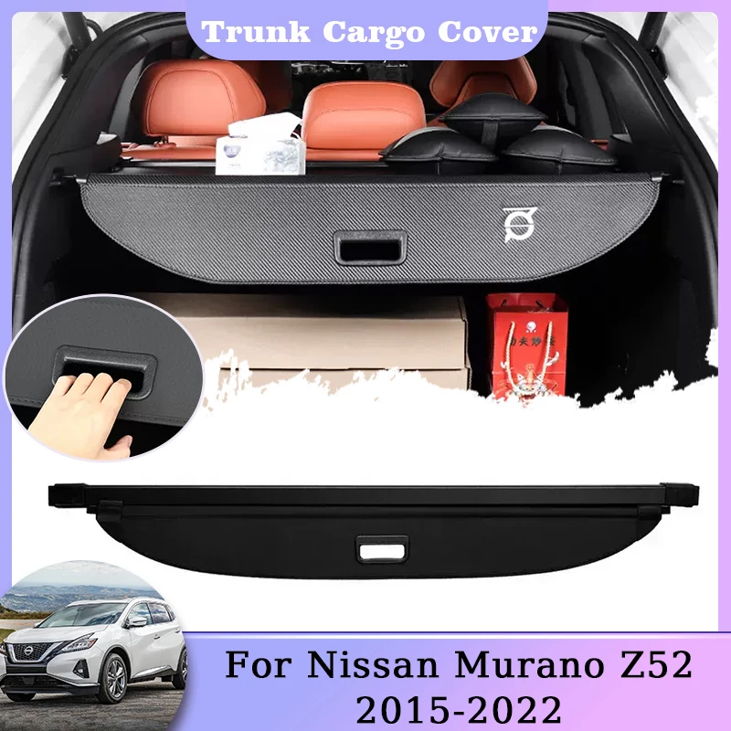 

Rear Trunk Cargo Cover For Nissan Murano Z52 2015~2022 Luggage Shield Shade Retractable Curtain Anti-peeping Interior Accessorie