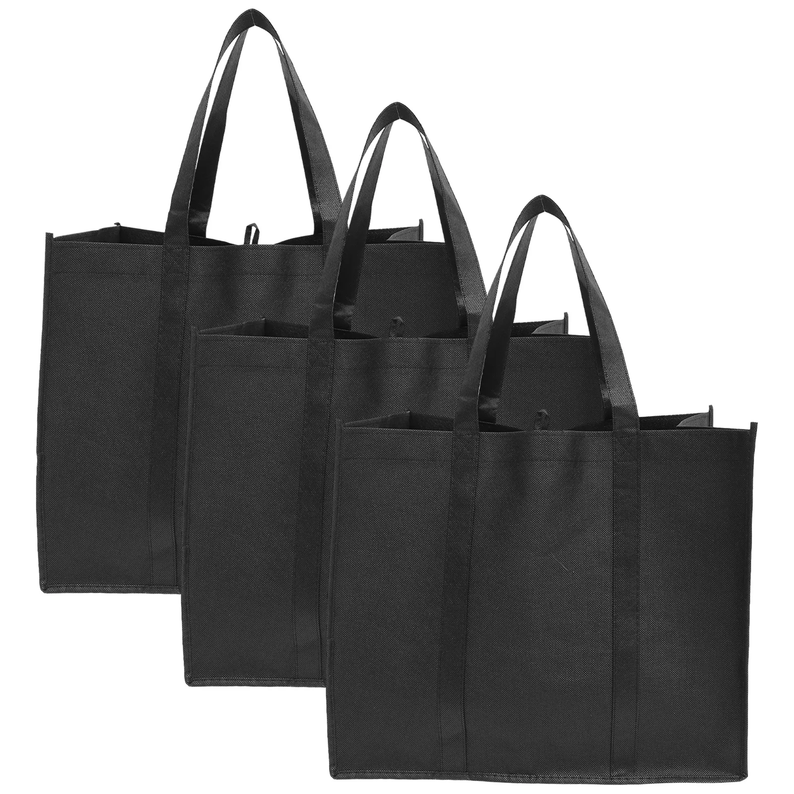 

3 Pcs Utility Tote Grocery Bags Reusable for Shopping Large Capacity Cart Non-woven Fabrics