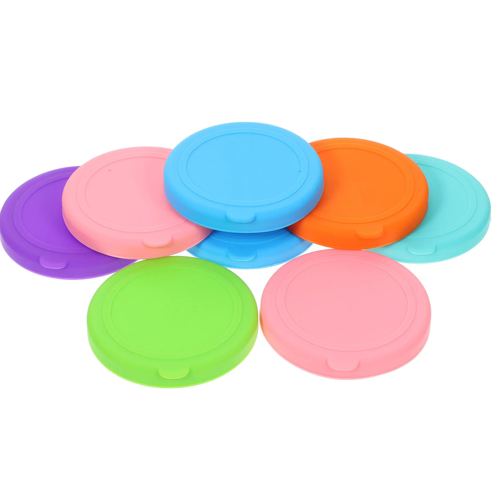 

8pcs Leak proof Silicone Cup Lids Mug Covers Kitchen Accessories Travel Picnic Barbecue Soy Sauce Vinegar Dipping