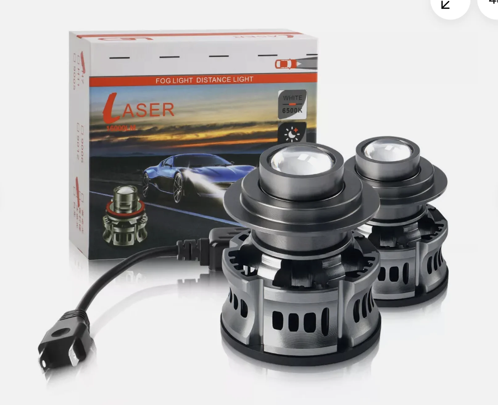 2pcs H7 H11 9005 9006 HB3 HB4 Spotlight Headlamp LED Light Bulbs Project Lens Headlight Projector Fog Lights Car Laser Headlight