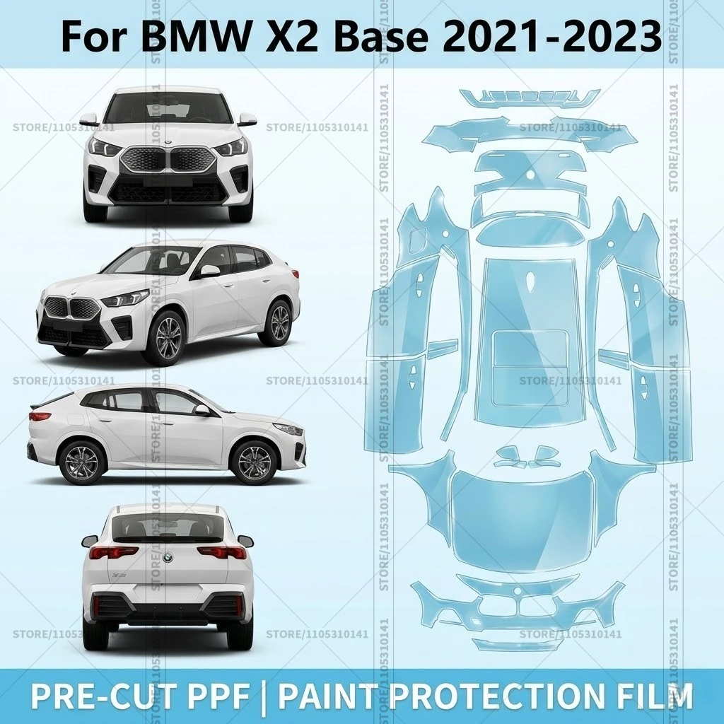 

For BMW X2 Base 2021-2023 Pre-Cut Paint Protection Film PPF Transparent Car Film Automotive PPF Full Vehicle Professional