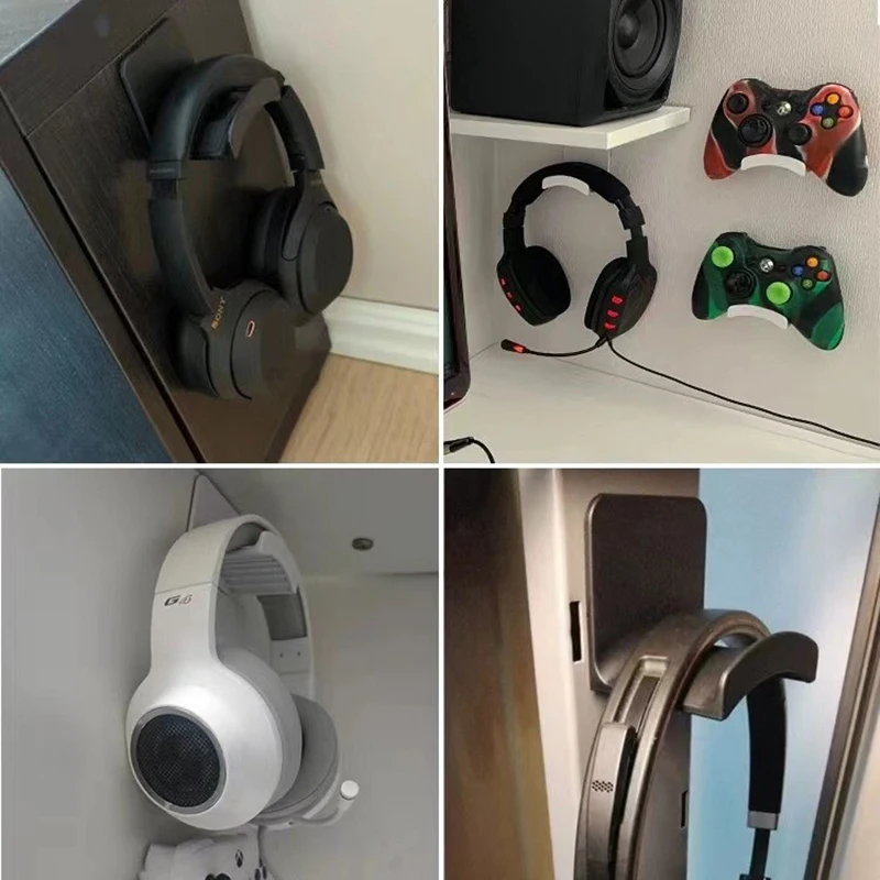 Universal Headphone Stand Gaming Controller Holder Headset Display Rack Under Desk Hanger Hook For Earphone Wall Mounted Bracket