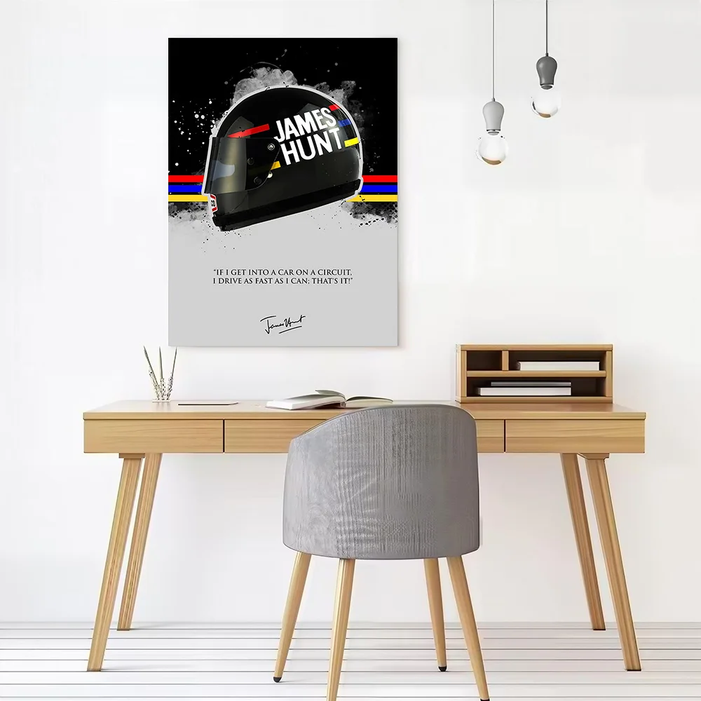 JAMES HUNT Quote Printed Canvas Wall Art Customizable Paintings Poster Perfect Gift for Bathroom Decor Living Room Painting Home