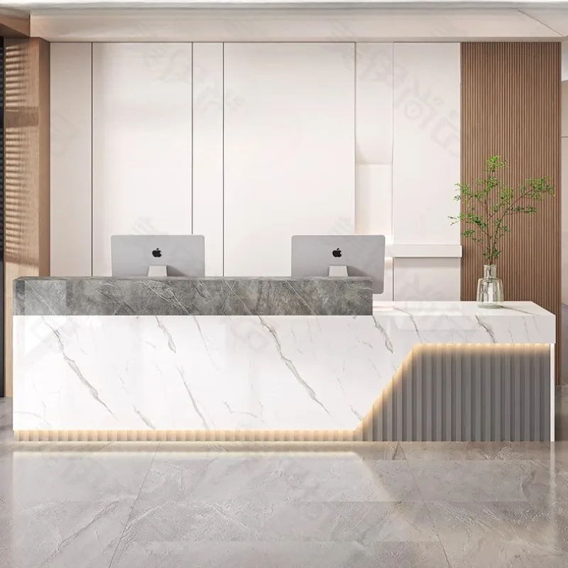 

Simple Salon Reception Desks Modern Decorations Beauty Office Luxury Display Escritorio De Recepcion Hotel Salon Furniture