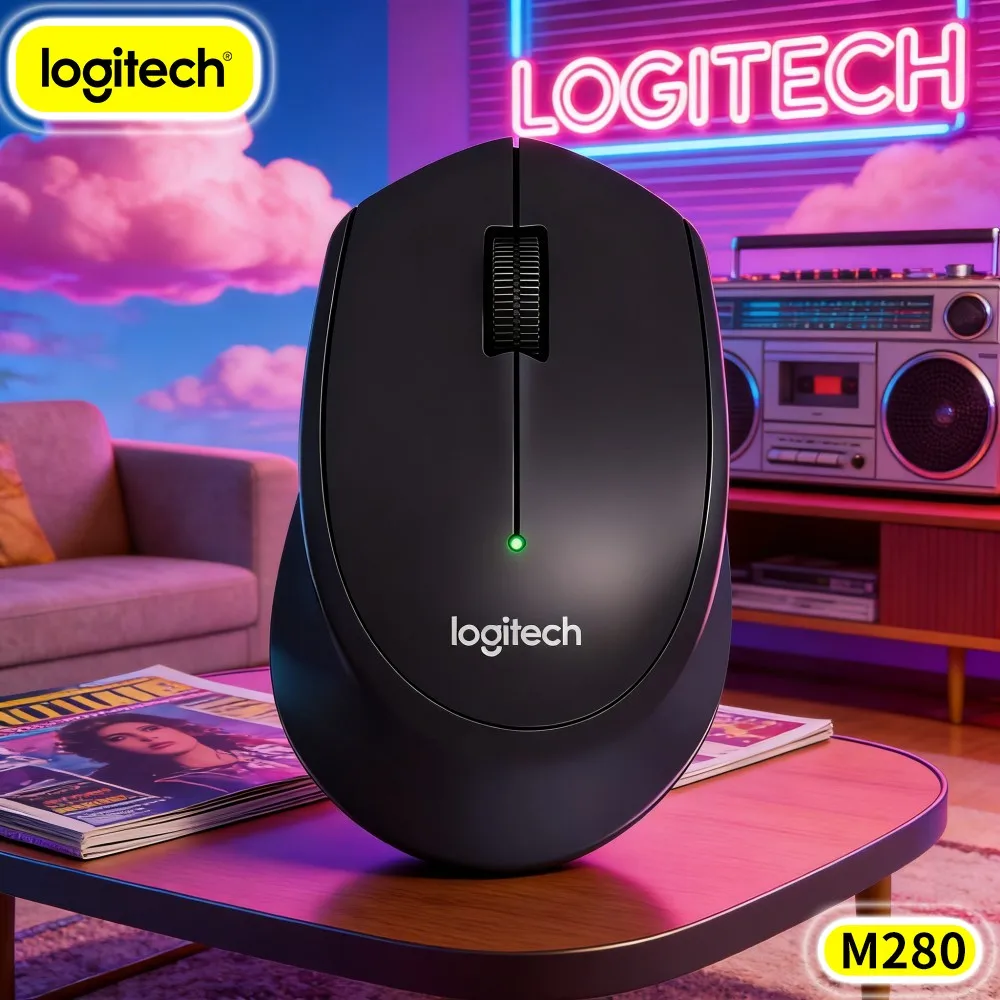 Logitech M280 Wireless Optical Mouse Plug And Play 1000 DPI 2.4Ghz 18-Month Battery For Desktop Office Linux